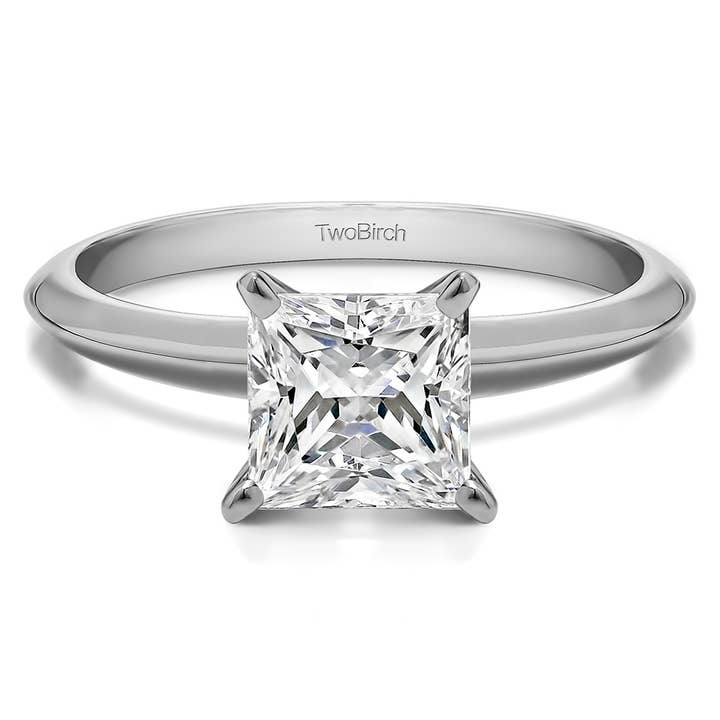 1.50 CT Princess Moissanite Engagement Ring-White Gold for wholesale by TwoBirch