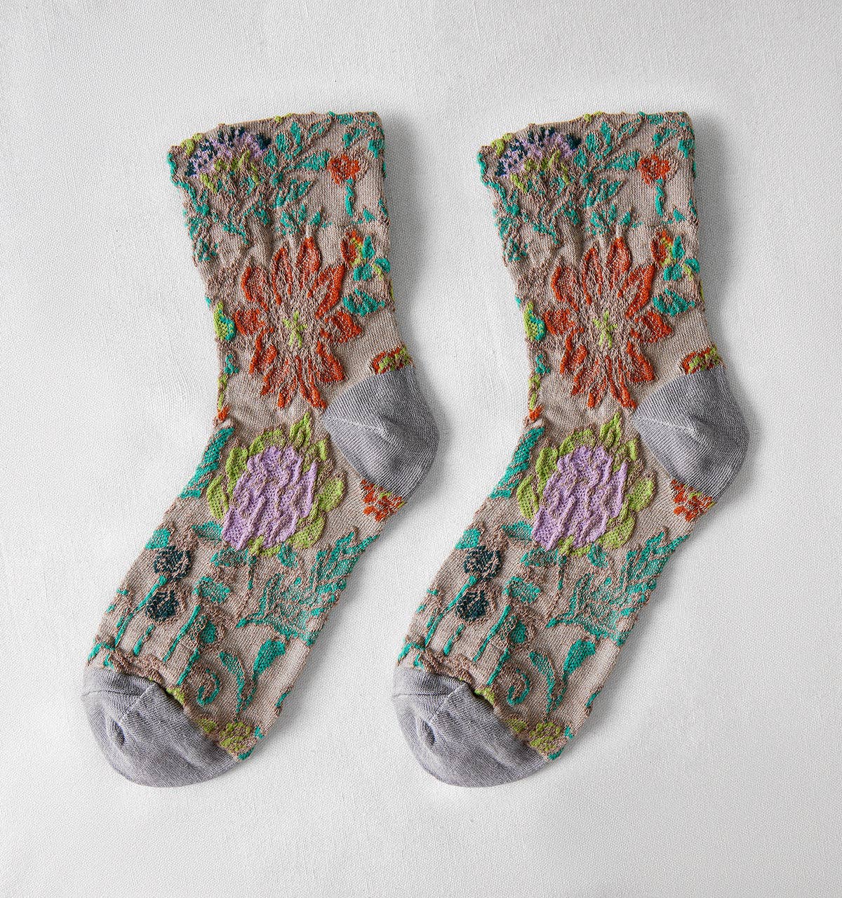 Funkyrel® Atzbranding Limited – wholesale Strumpor - Dam – Rufia - 3D-blommiga bohemiska damstrumpor11