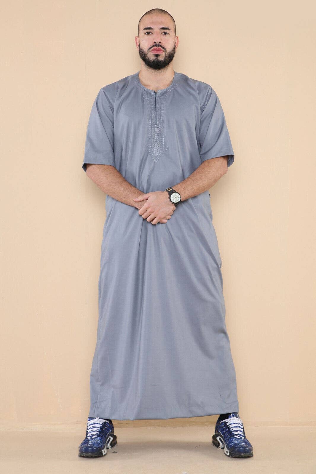 Infinity Leather (Upperclass Fashions Ltd) - Wholesale Robe - Men's - Mens Thobe Jubba Islamic Arab Moroccan Saudi Zipped Kaftan Arab Robe9