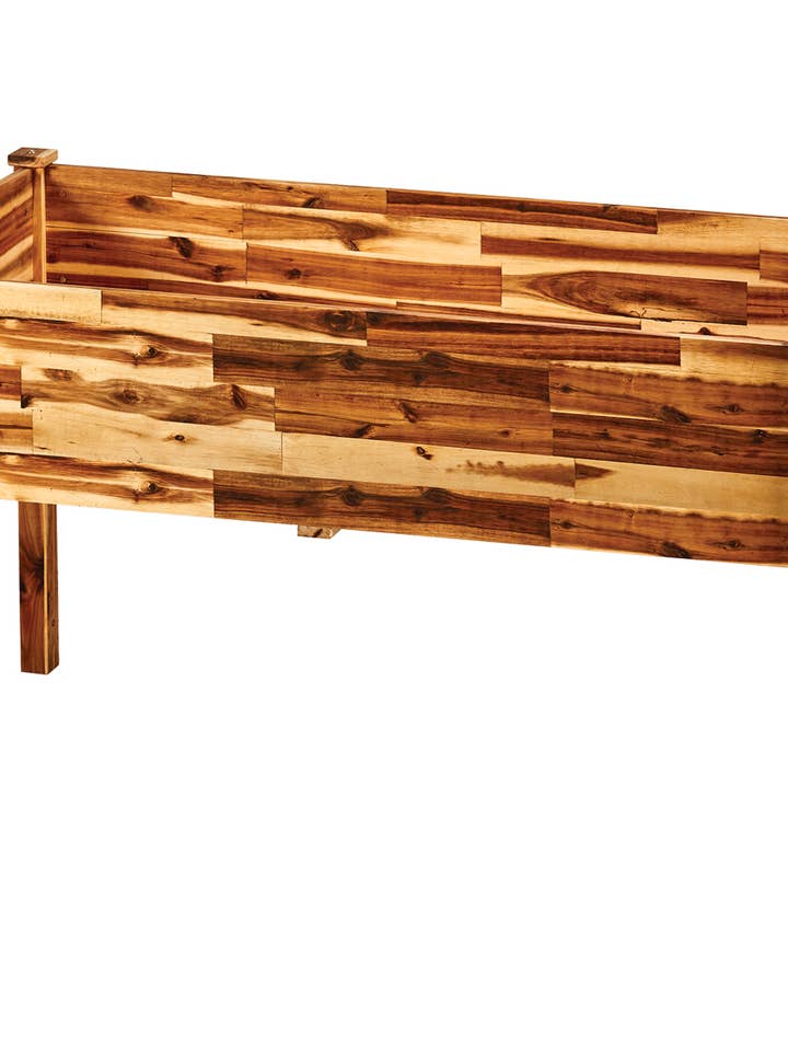 Jardinière surélevée en bois d'acacia 48"X24"X30" avec doublure pour la vente par WORTH IMPORTS
