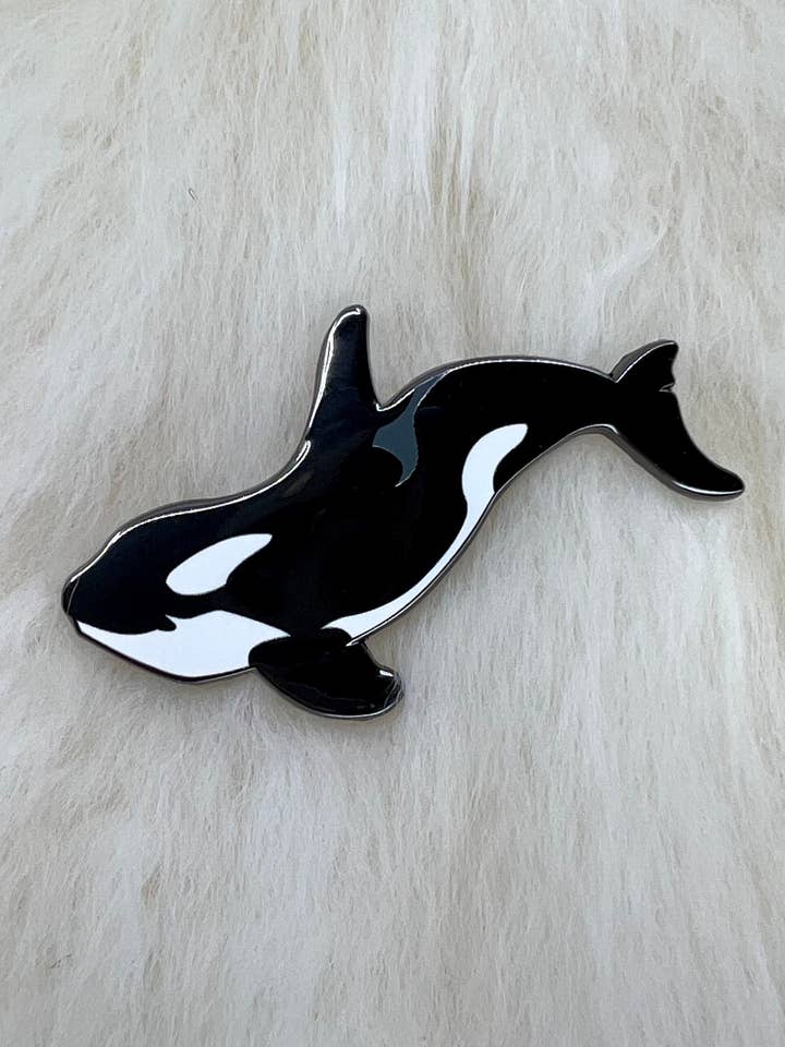 Orca Hard Enamel Pin | Killer Whale Pin | Whale Pin | Ocean for wholesale by Roamin' Bison Workshop