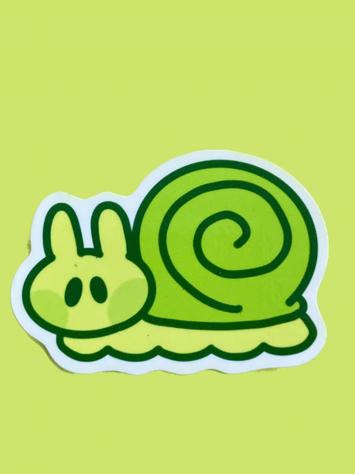 Green Snail Sticker for wholesale by Mar De Luna Arts Co
