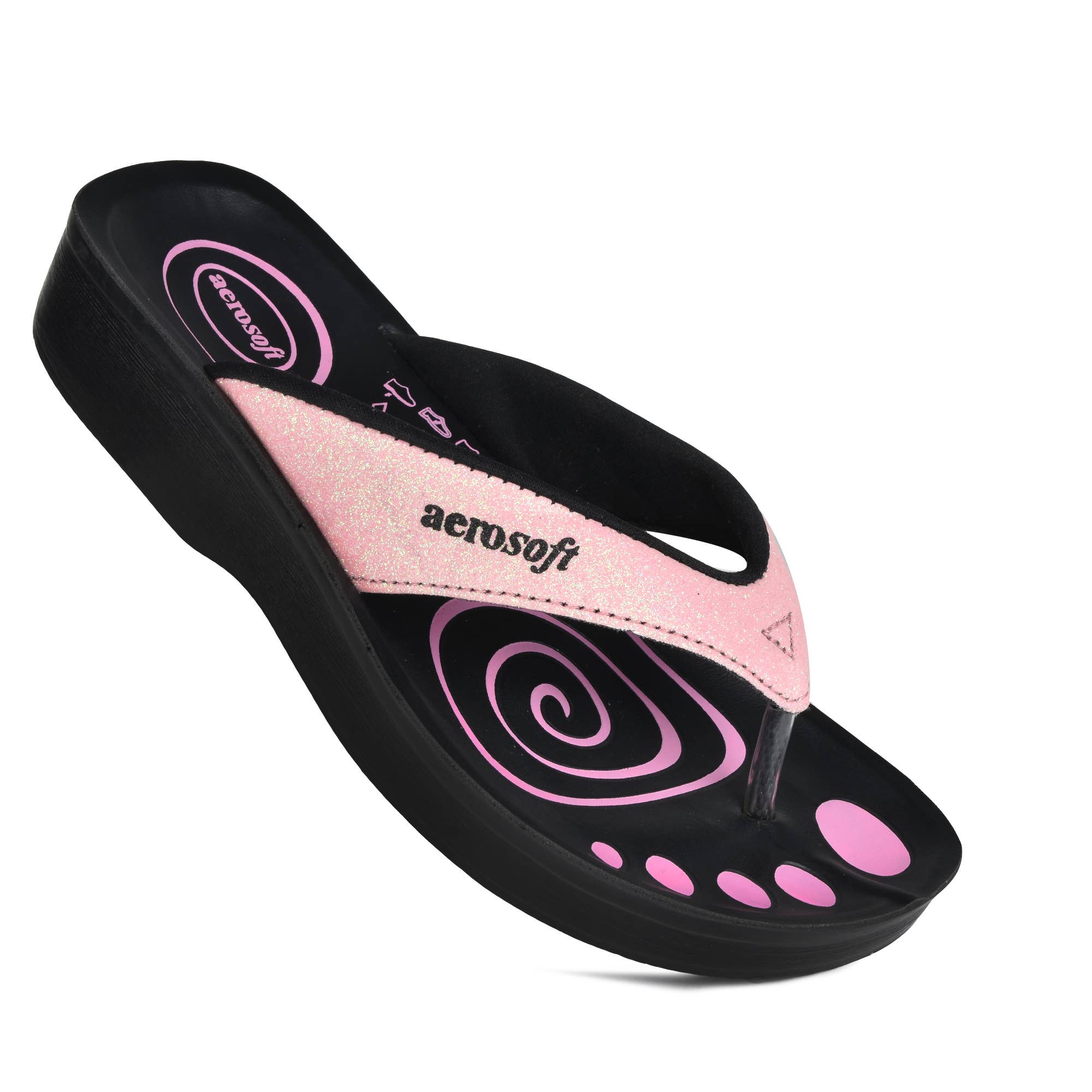 AEROSOFTFOOTWEAR - Wholesale Flip Flops - Women's - Aerosoft - Glitterati Thong Sandals for Women5