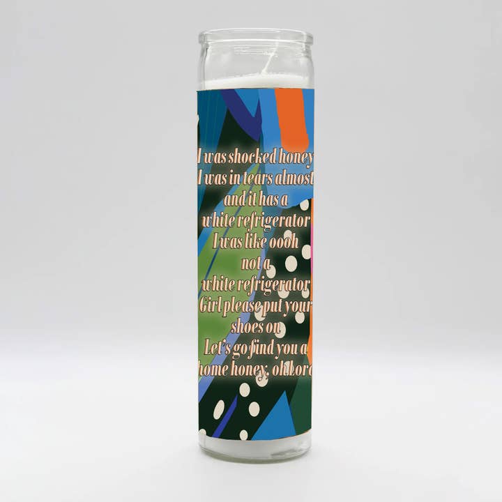 Saint 'Not A White Refrigerator...' Quote Candle for wholesale by BOBBYK