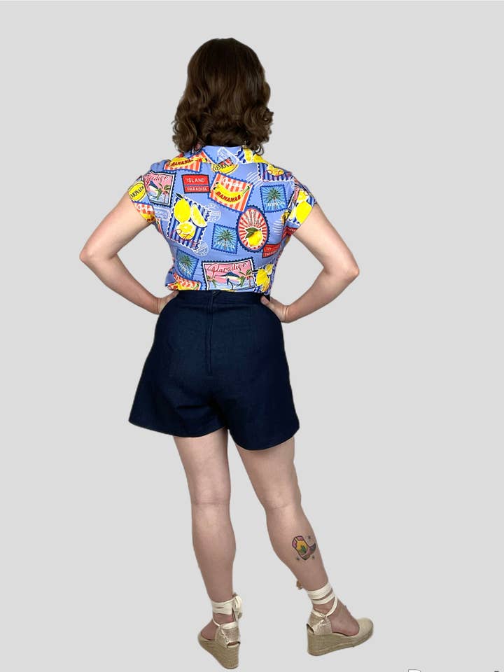 Retrospec'd Clothing - Wholesale Buttoned-down shirt – Women's - Tammy Summer Crush 1950s vintage Style Blouse2