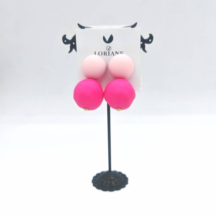 LORIANE CREATION – Engroshandel Hængeøreringe og creoløreringe – Øreringe 1024A-2 i mat farvet harpiks4