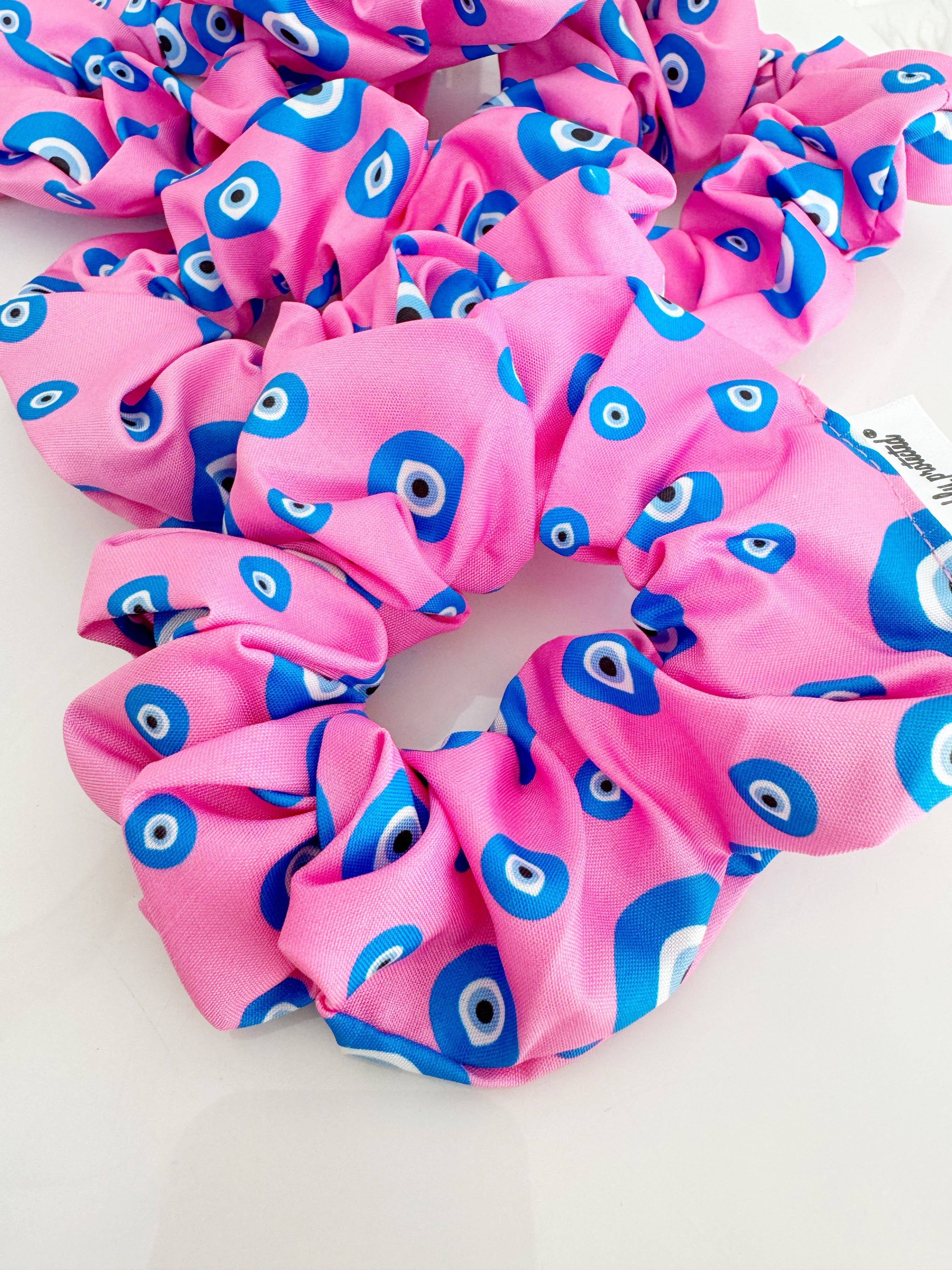 FRESHALAMODE / fashionably protected - Wholesale Scrunchie - Dames - Roze Boze Oog Oversized Haarelastiek Scrunchie Cadeau4