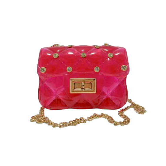 Doe a Dear - Wholesale Crossbody Bag - Kids - P30 B3001 Rhinestone Stud Quilted Jelly Purse (4 Colors)1
