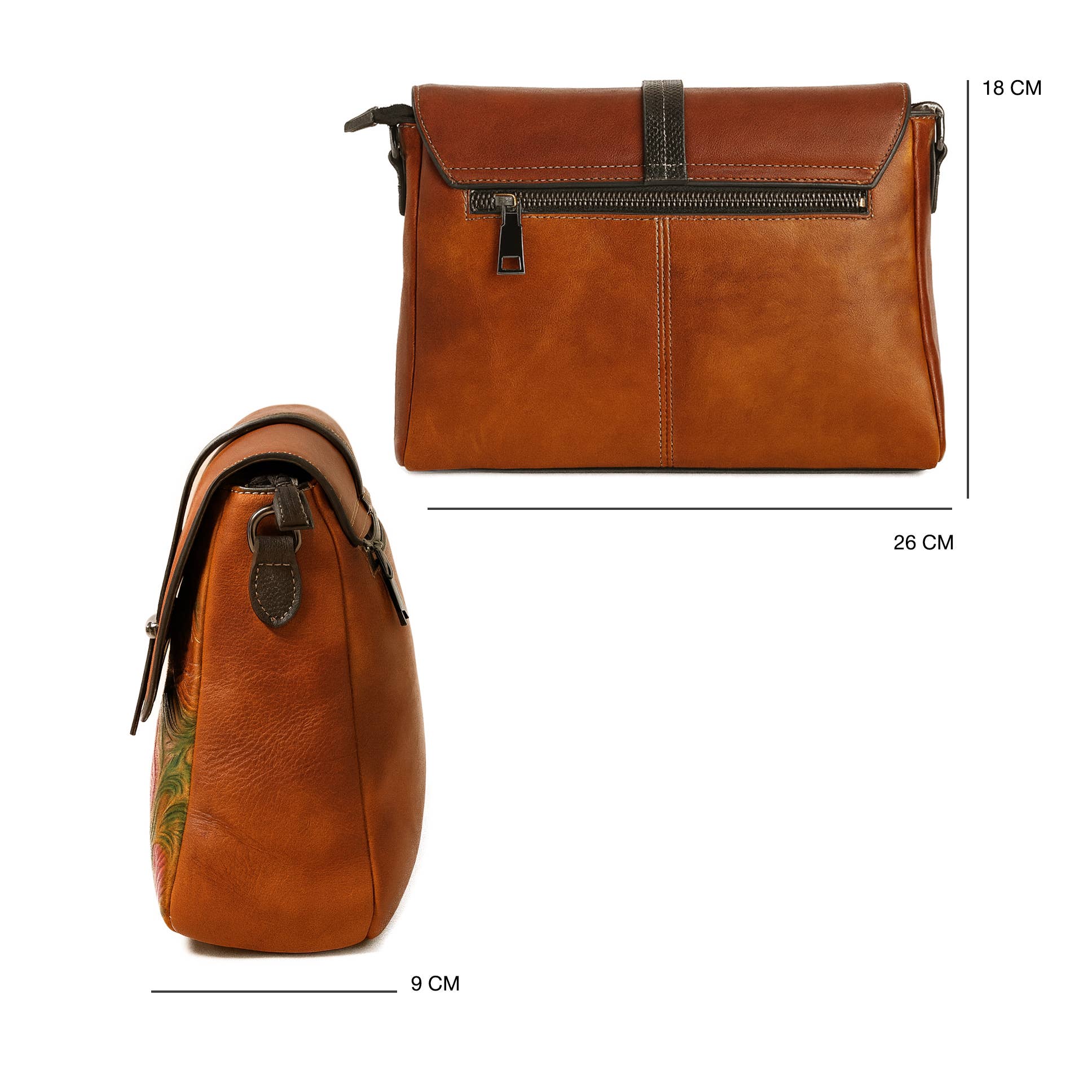 Zerimar 1942 - Vendita all'ingrosso Tracolla - Donna - Zerimar Borsa a Tracolla 100% Pelle Misure: 26x9x8cm1
