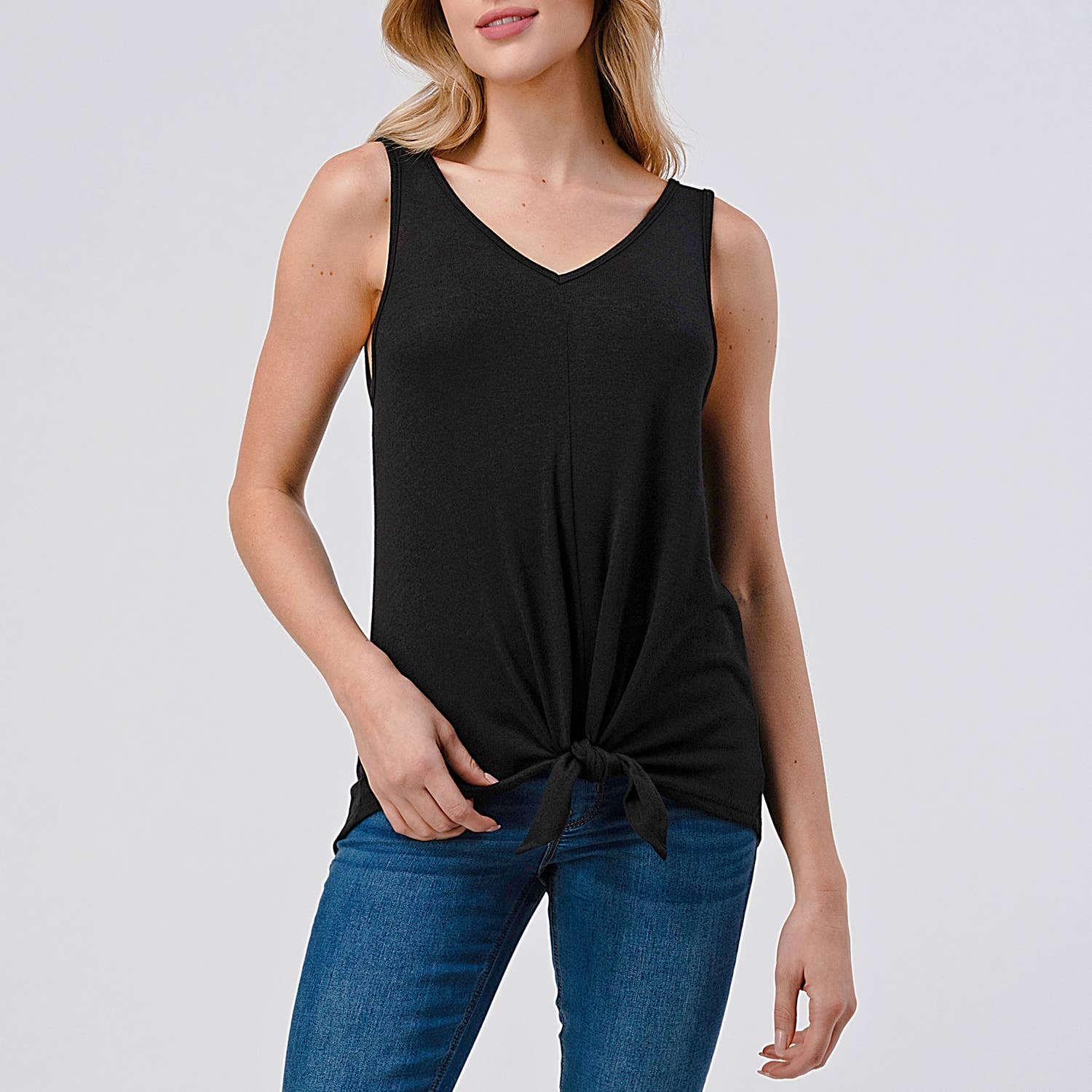 Heimious - Vente Débardeur – femme - Débardeur en tricot à encolure en V et coupe décontractée, T5865