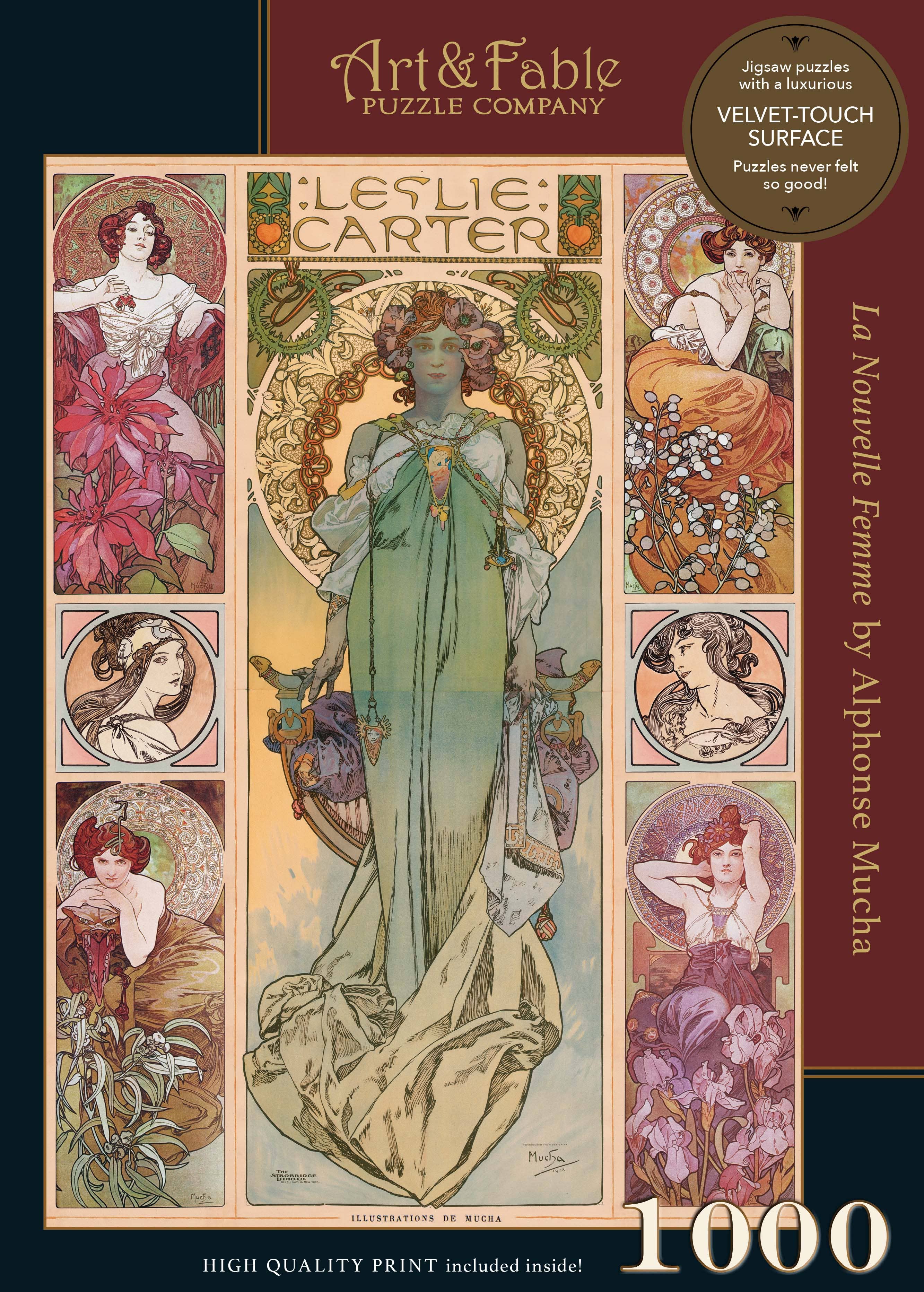 Art & Fable Puzzle Company, LLC - Wholesale Puzzle – Adult - La Nouvelle Femme (A. Mucha), 1000-pc Velvet-Touch Puzzle1