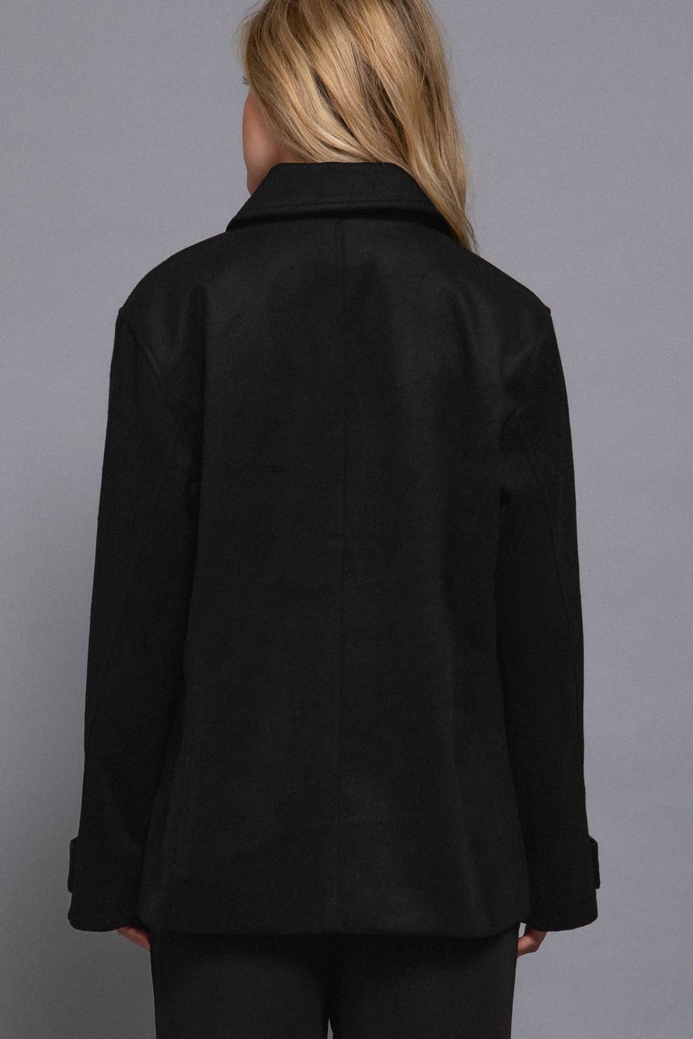 Active Basic | Active USA - Vente Manteau – femme - Manteau en feutre doux à manches longues avec boutons dissimulés à l'avant et rabat7