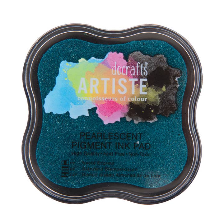 Artiste Pigment Ink Pad - Pearlescent Aqua for wholesale by West Design Products