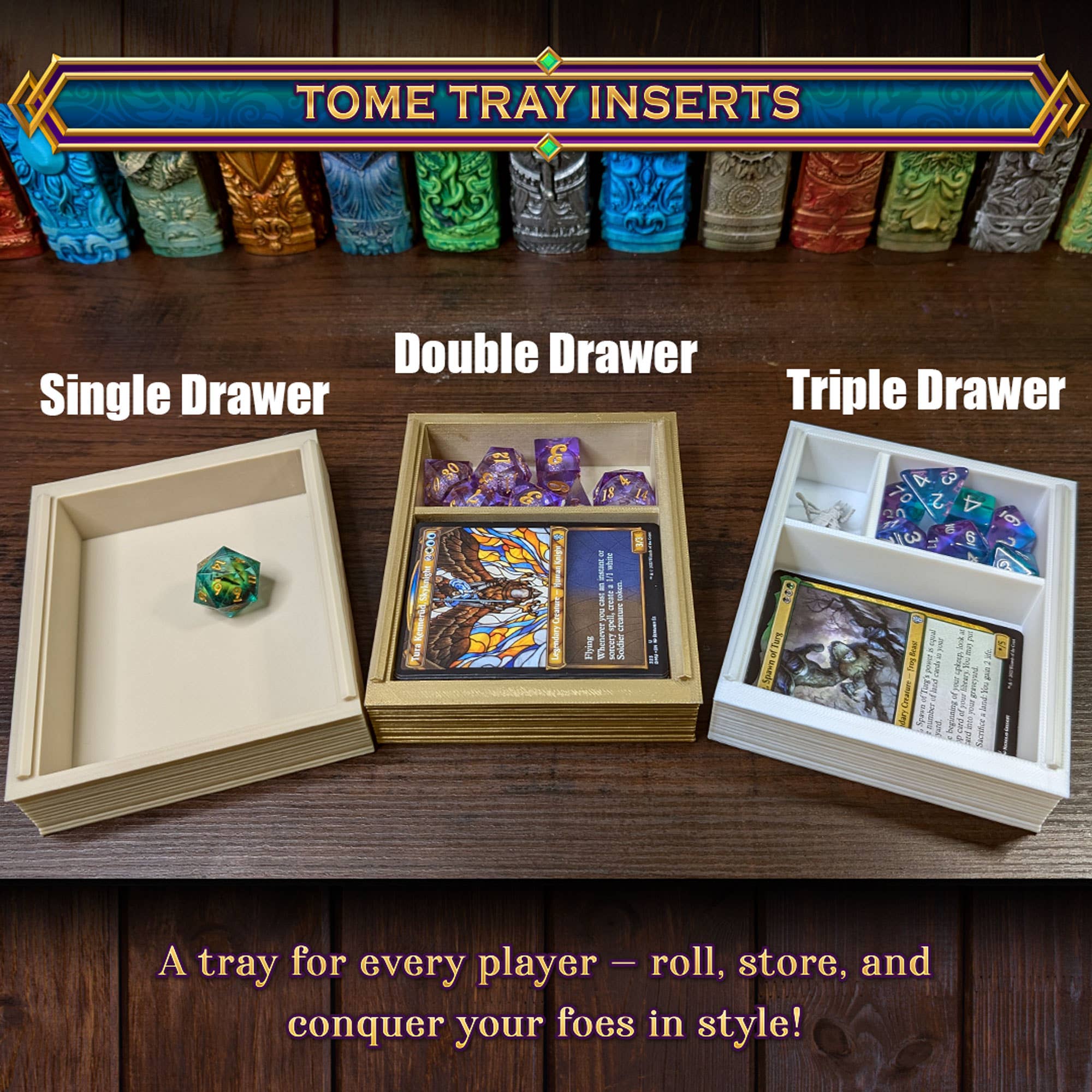 American Carver LLC - Wholesale Dice - Lovecraft Storage Tome for TTRPG, MTG, Pokemon, D&D Gaming!5