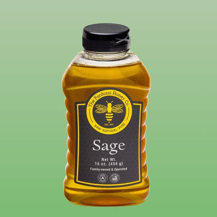 Bouteille de Miel de Sauge à Presser – Cadeau Gourmand pour les Fêtes, 16 oz pour la vente par Fantozzi Honey Company