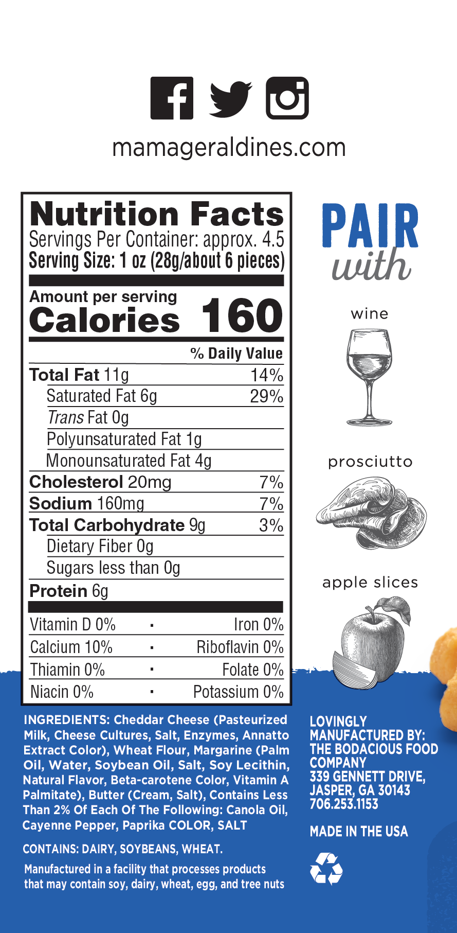 Mama Geraldine's - Wholesale Puffed Snack - 4.5 oz. Aged Cheddar (Traditional) Cheese Straws3