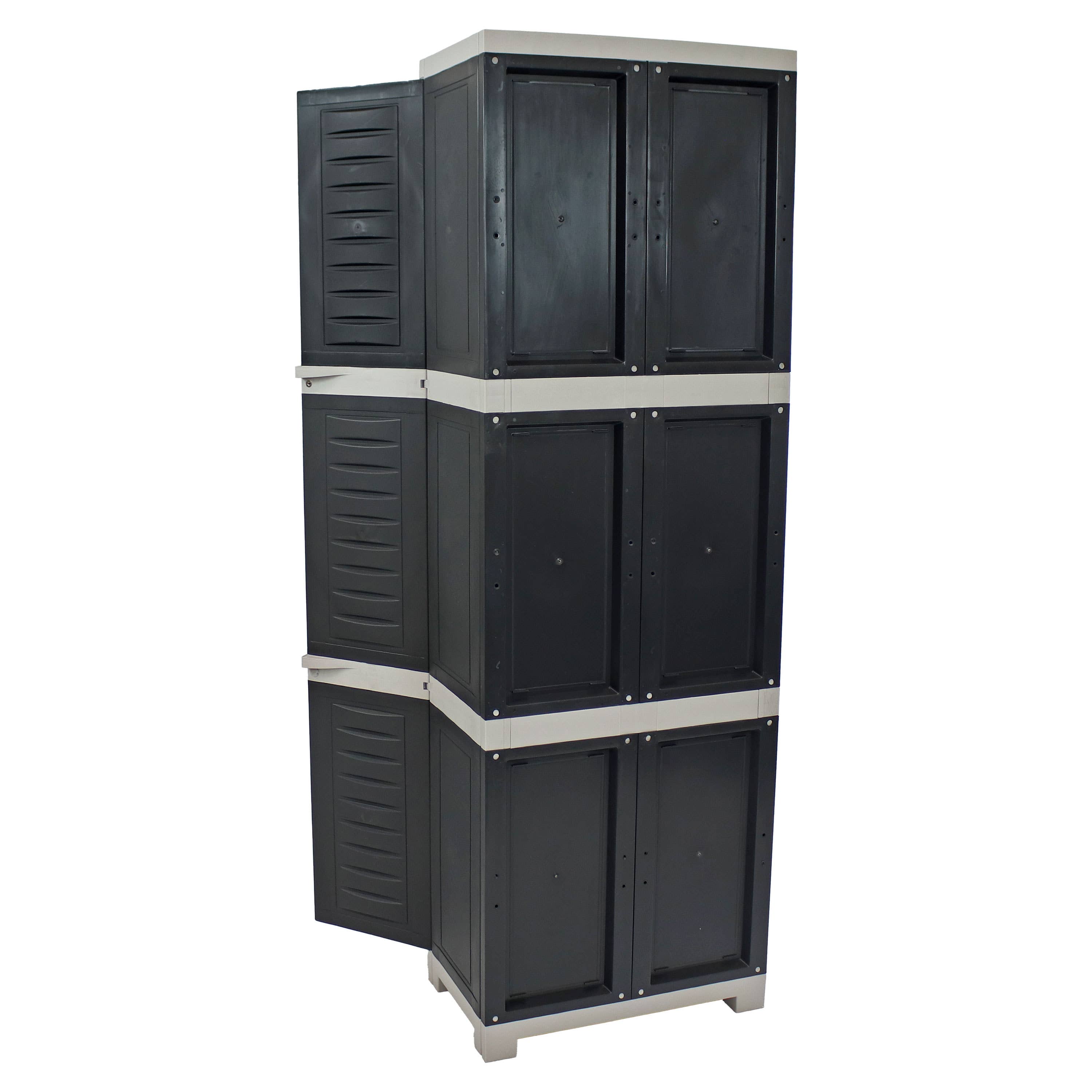 Sunnydaze Decor - Wholesale Cabinet - Lockable Storage Cabinet with 4 Shelves - Charcoal - 72"7