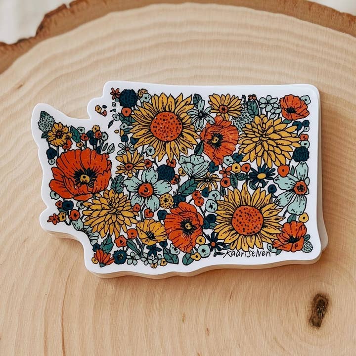 Washington State Flower Outline - Waterproof Nature Sticker for wholesale by Kaari & Co.