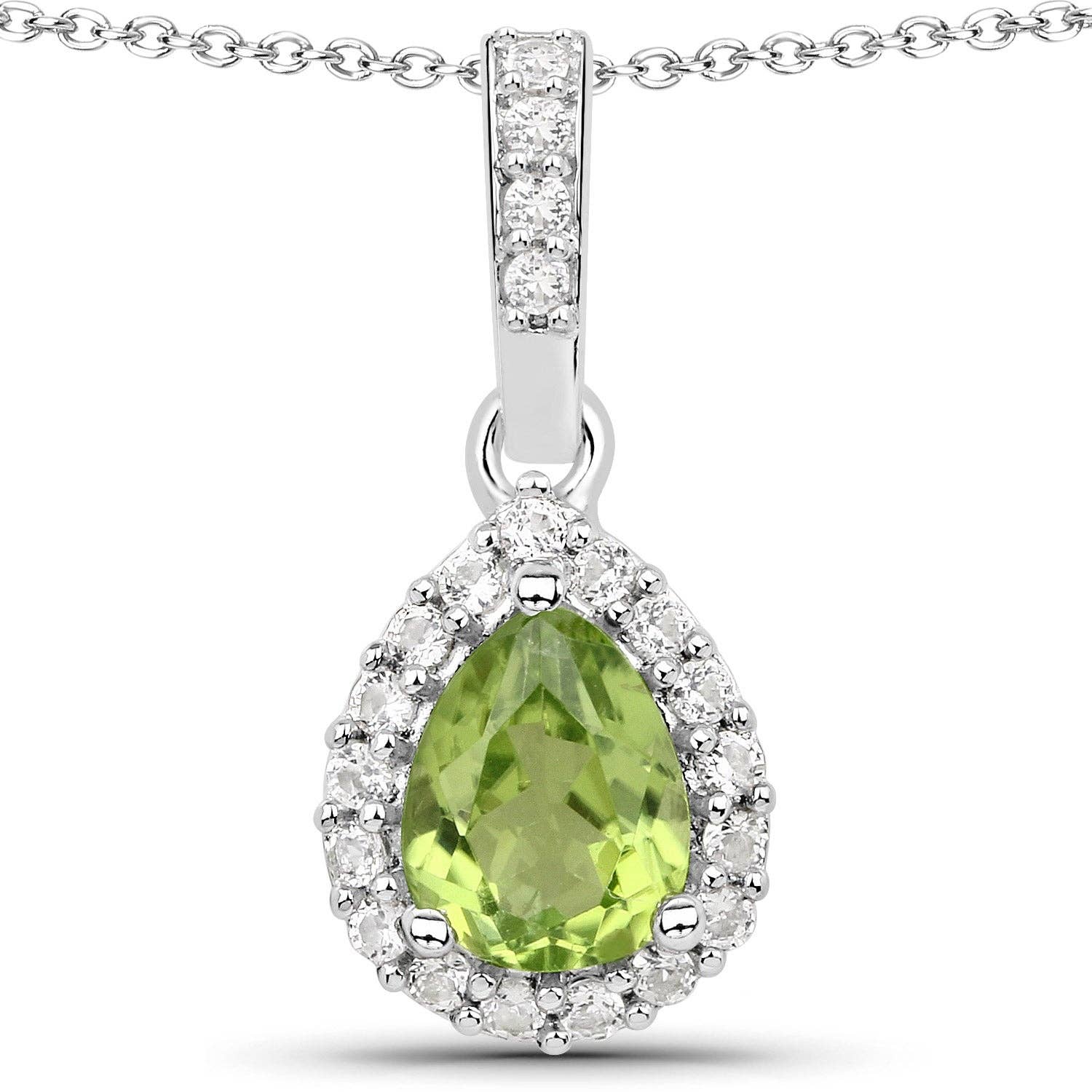 FCJ Jewelry LLC – wholesale Pendant/charm necklace – Taylor Swift Inspired Peridot Teardrop Halo Pendant Necklace0
