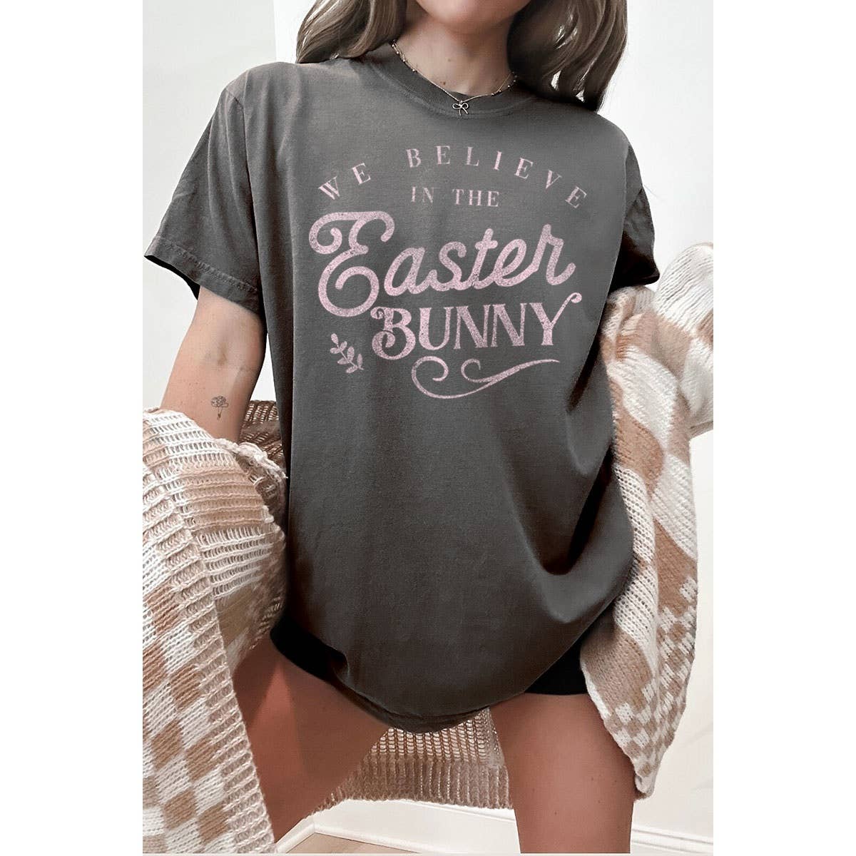HRTandLUV - Wholesale T-Shirt (Graphic) - Women's - EASTER BUNNY WASHED GRAPHIC TEE5