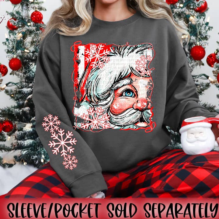 Santa Stripes DTF Transfer | Trendy Christmas DTF Transfer | High Quality Image Transfers | Ready to Press | Instant Peel for wholesale by Red Dirt Transfers