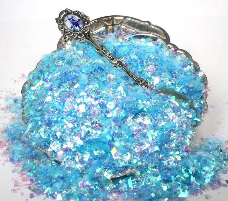 Meyer Imports – Engroshandel Håndværk forsyninger – Lyseblå - Iriserende Glas Glitter Isflager1