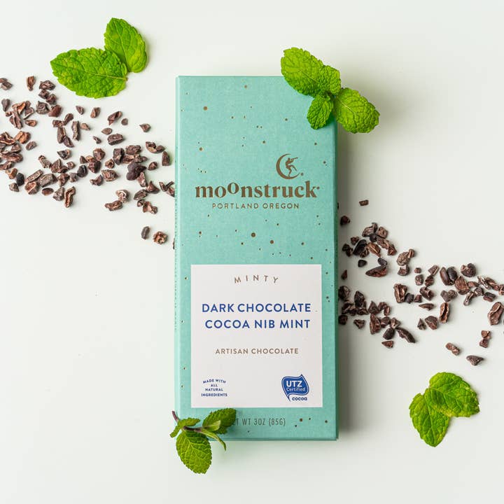 Moonstruck Chocolate Co - Wholesale Chocolate Bar - Minty Dark Chocolate Bar