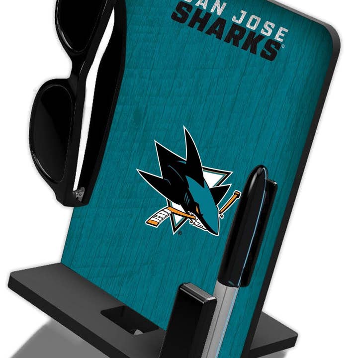 San Jose Sharks 4-in-1 telefoonhouder voor op het bureau voor wholesale door Fan Creations