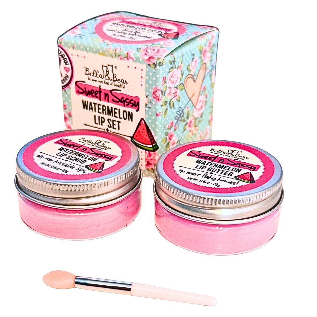 Bella & Bear - Wholesale Lip Scrub/Polish - Sweet 'n' Sassy Watermelon Lip Set | Lip Scrub & Lip Butter8