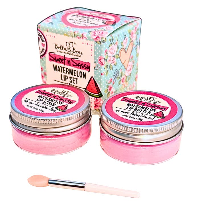 Bella & Bear - Wholesale Lip Scrub/Polish - Sweet 'n' Sassy Watermelon Lip Set | Lip Scrub & Lip Butter8