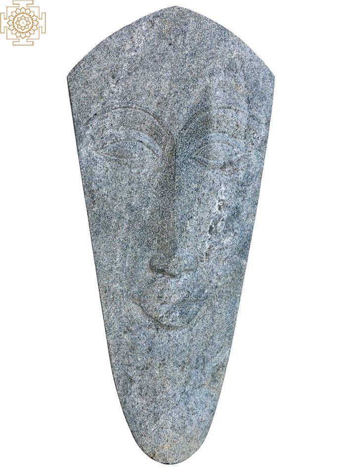 21" Modernes Kunstgesicht | Handgefertigter | harter Granitstein für den Großhandel von Exotic India Art