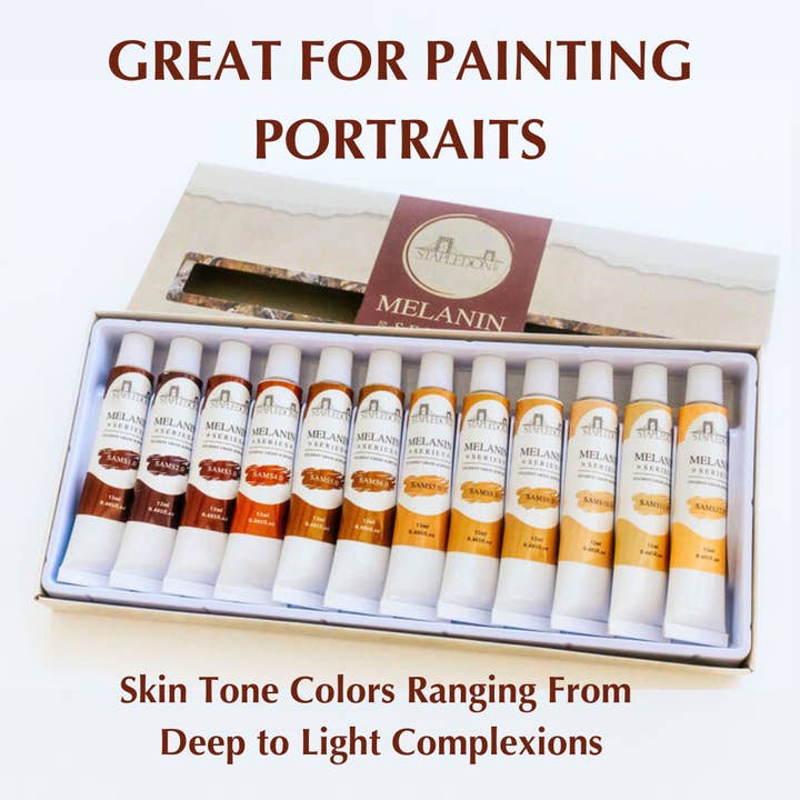 Stapledon Arts - Wholesale Paint Set - Skin Tone Acrylic Paints - Melanin Series2