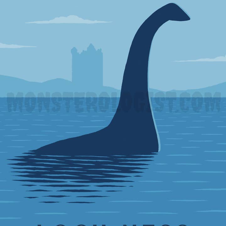Monsterologist - Venta al por mayor Ilustración - Póster de viaje de Loch Ness, Escocia, 11