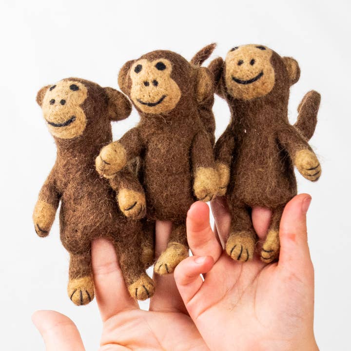 Marionnettes à doigt - Singe pour la vente par The Winding Road