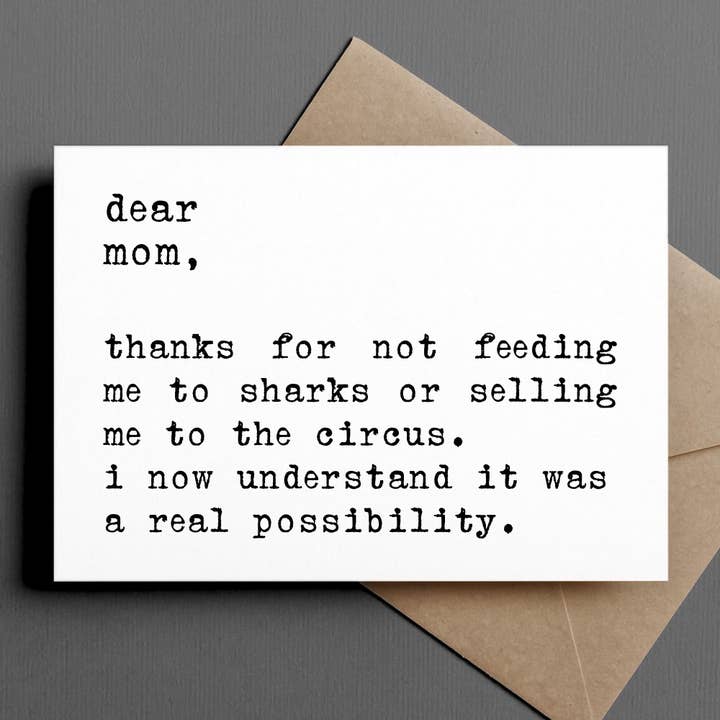 carte drôle pour la fête des mères/à tout moment pour maman | vendre au cirque pour la vente par Ink & Attitude Stationery Company LLC