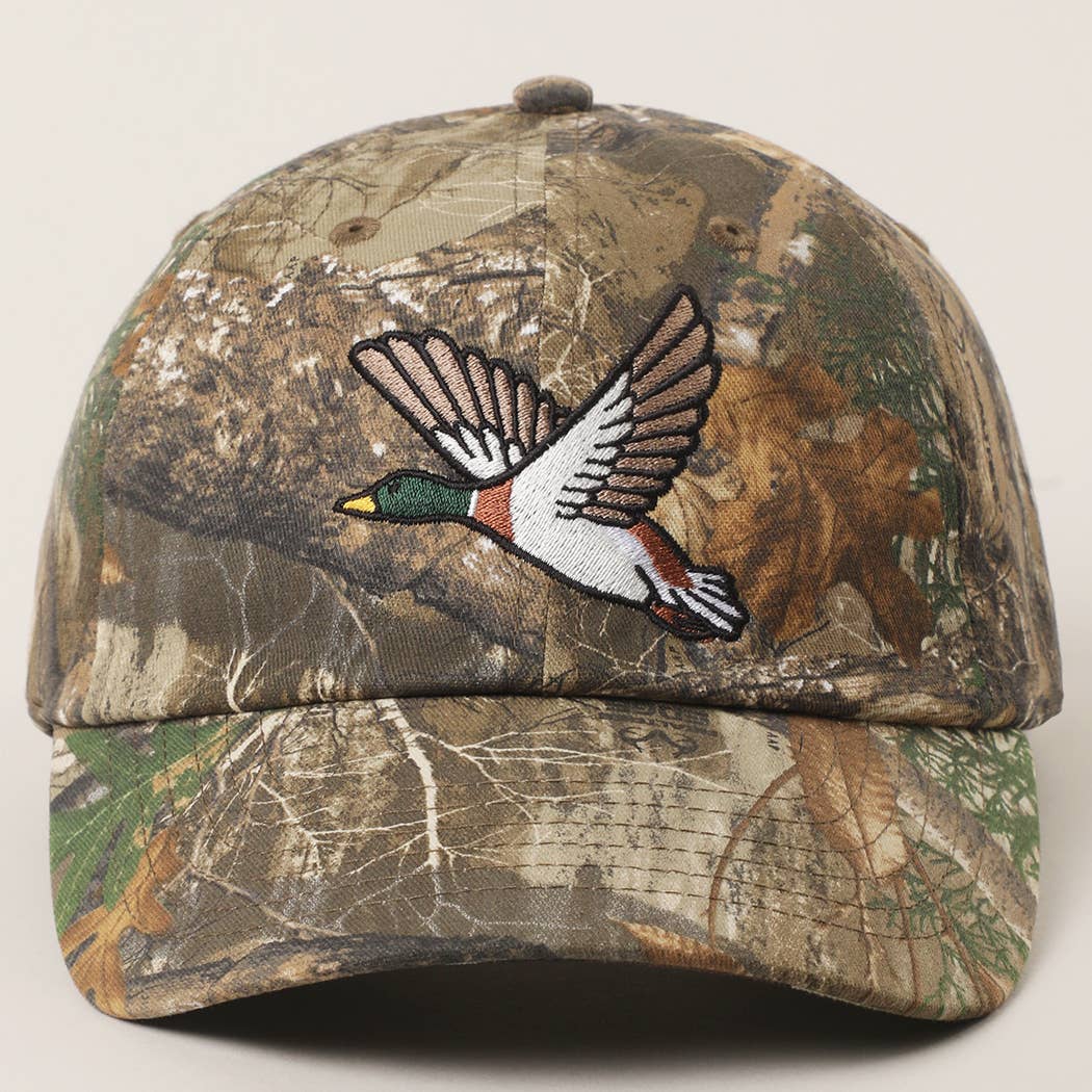 EDGEMINI Flying Mallard Embroidered Cap with Leaf Print for wholesale on Faire2