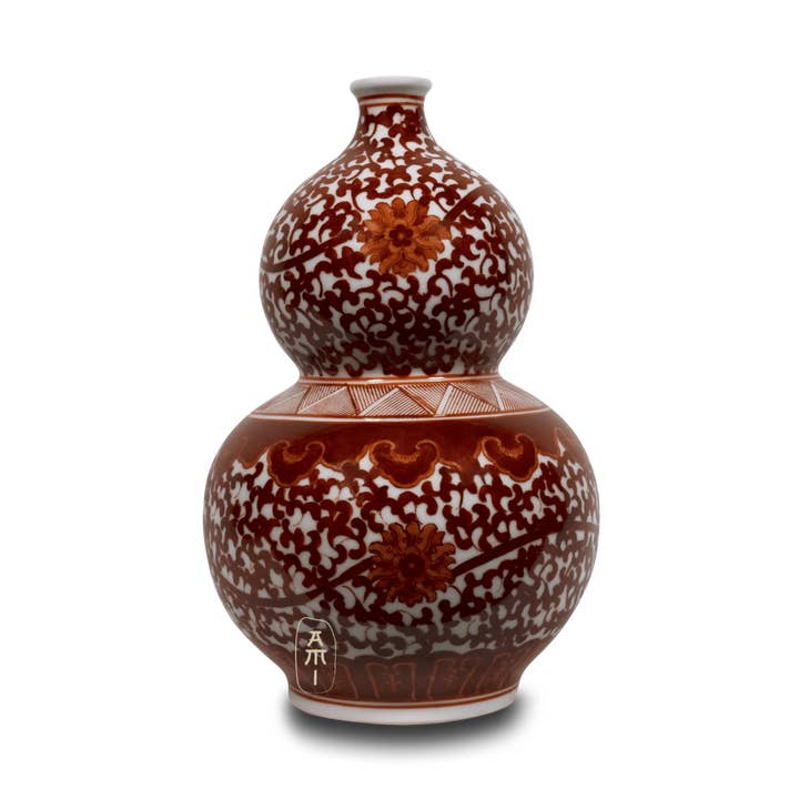 famille rose flower gourd vase for wholesale by Asian Mix Interior