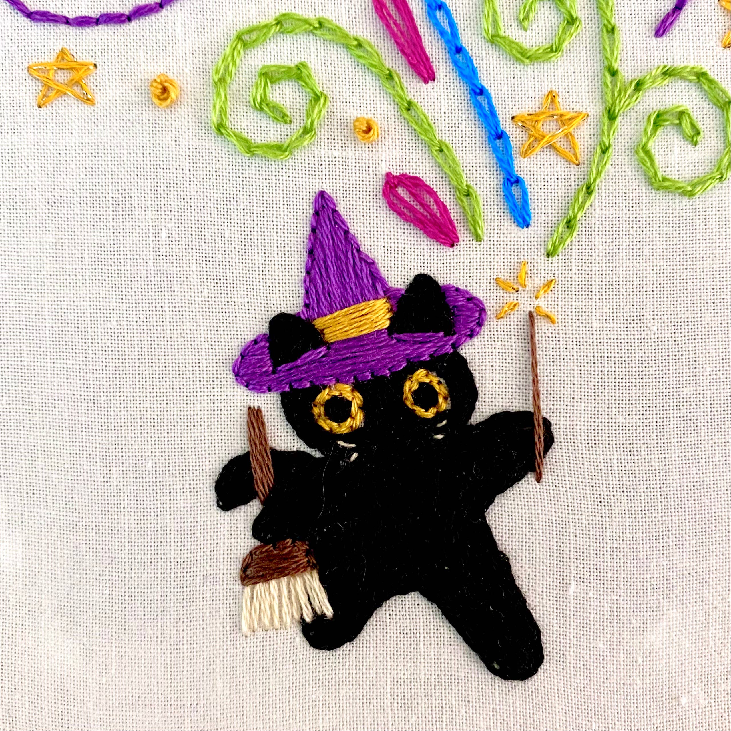 Stitches By Tiff - Wholesale Embroidery/Cross Stitch Supplies - The Meowgician Magic Cat DIY Embroidery Craft Kit1