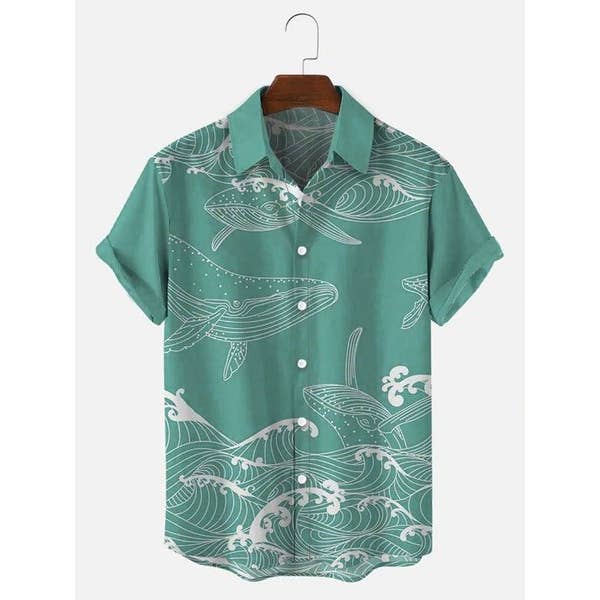 Whale Sea Print Shirt for wholesale by Royaura