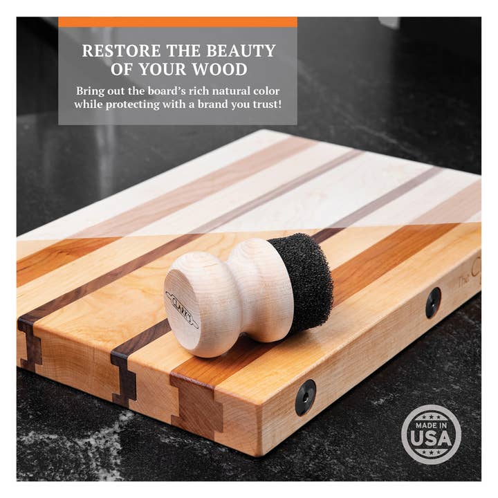 CLARK'S - Wholesale Kitchen Tool/Gadget - CLARK'S Oil & Wax Round Applicator | USA Maple Construction