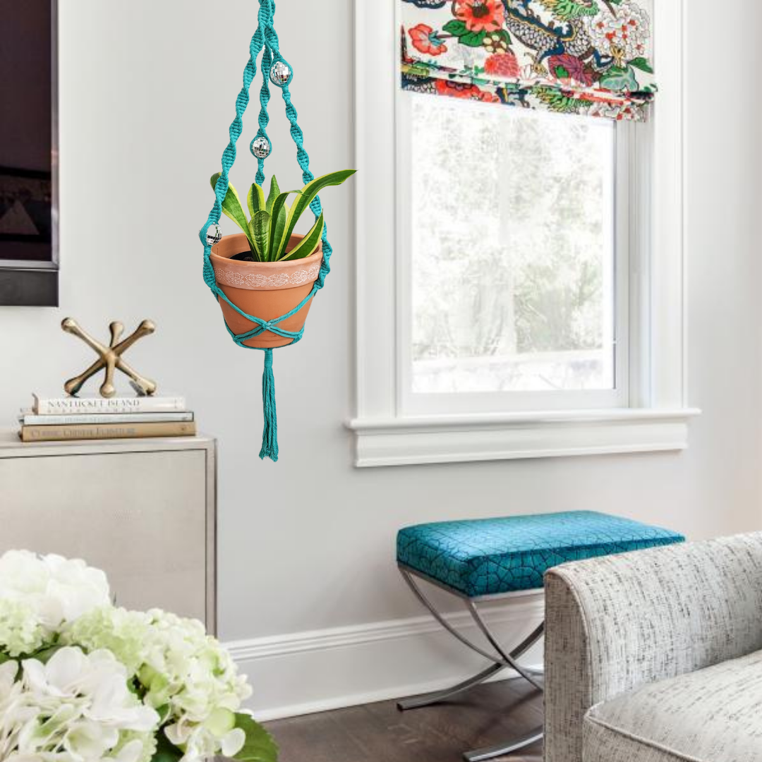 Handmade By Uruba - Wholesale Hanging Planter - Macrame Disco Ball Plant Hanger, Handmade Boho Home Décor11