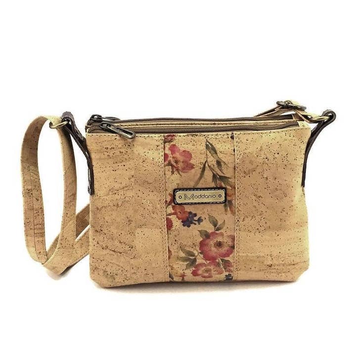 Cork Crossbody and Vegan Purse for Women in Red Floral for wholesale by Moddanio Cork