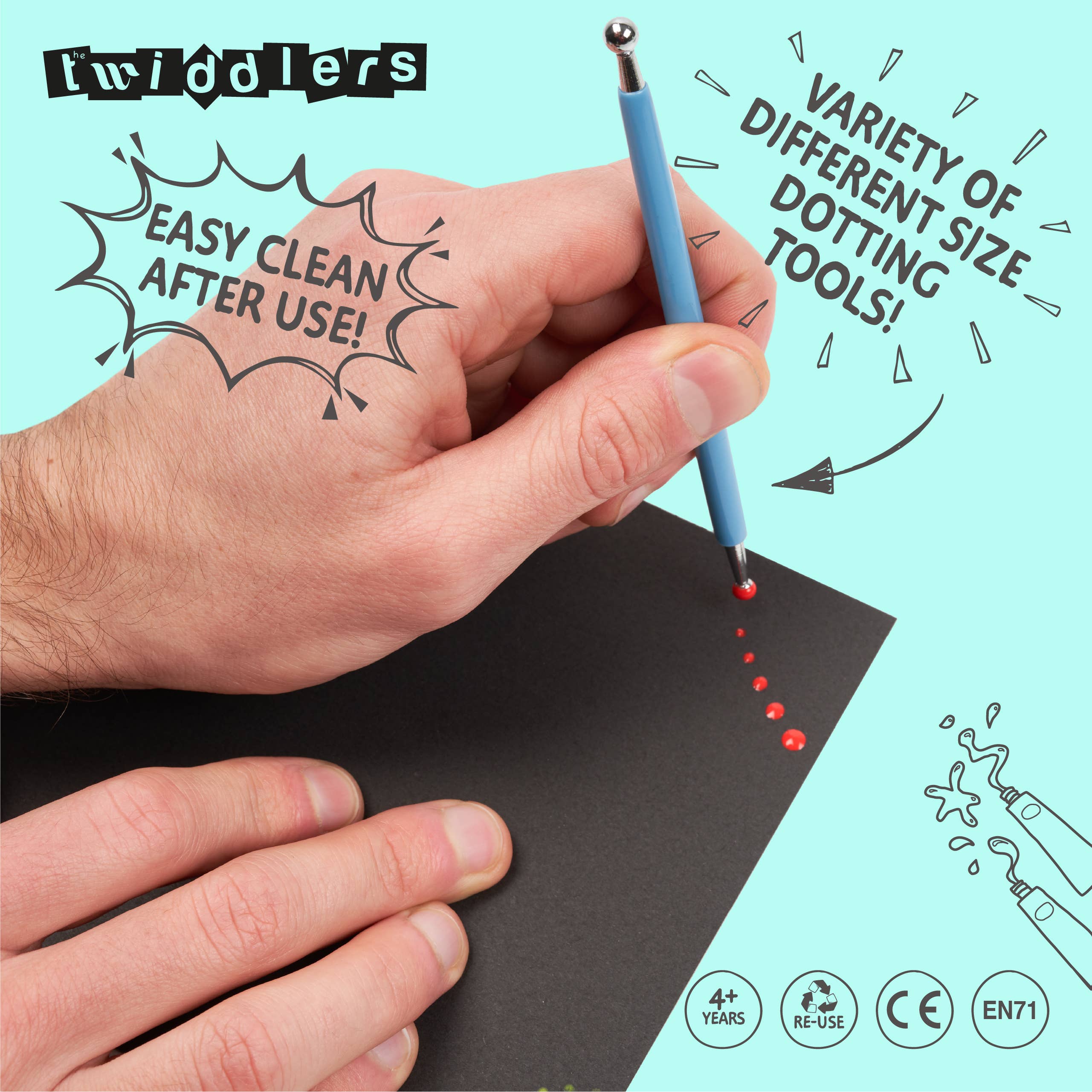 The Twiddlers – Engroshandel DIY-hobbysæt – 35 dele mandala prikværktøjssæt til sten, papir og negle4