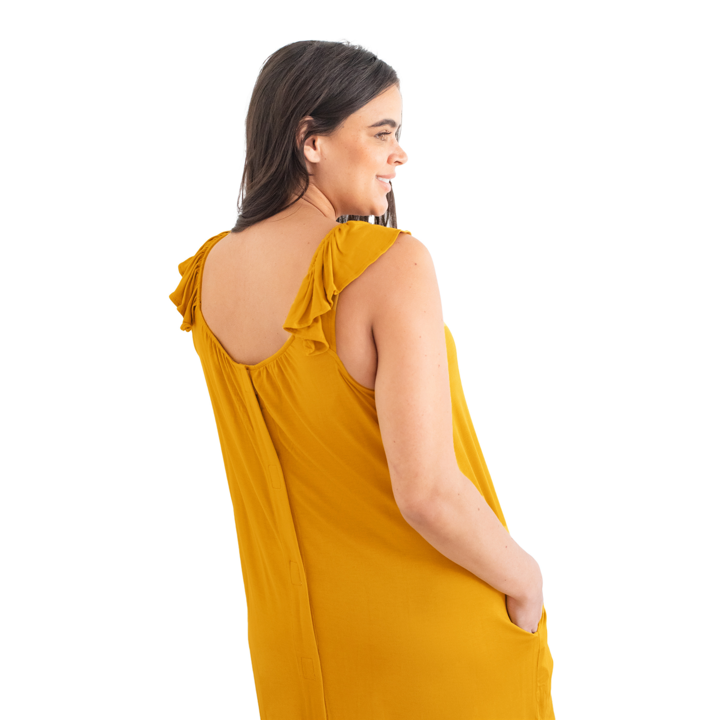 Kindred Bravely - Wholesale Dress - Maternity - Ruffle Strap Labor & Delivery Gown9