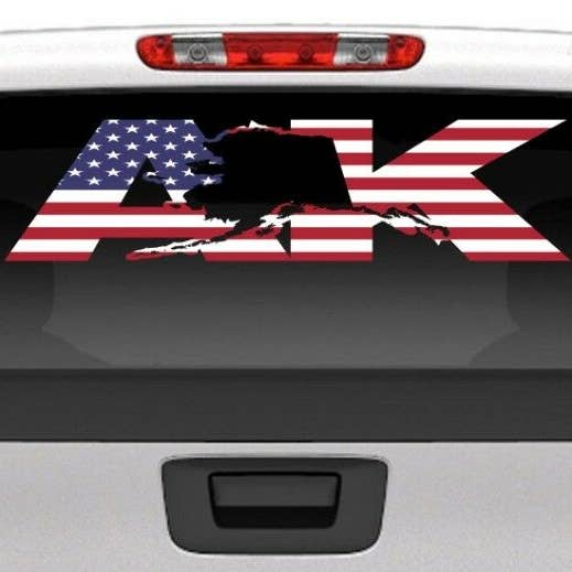 X Graphics Signs & Printing – wholesale Klistermärke – Alaska State Letters Dekal Bilfönster Laptop Karta Vinylklistermärke USA flagga Amer