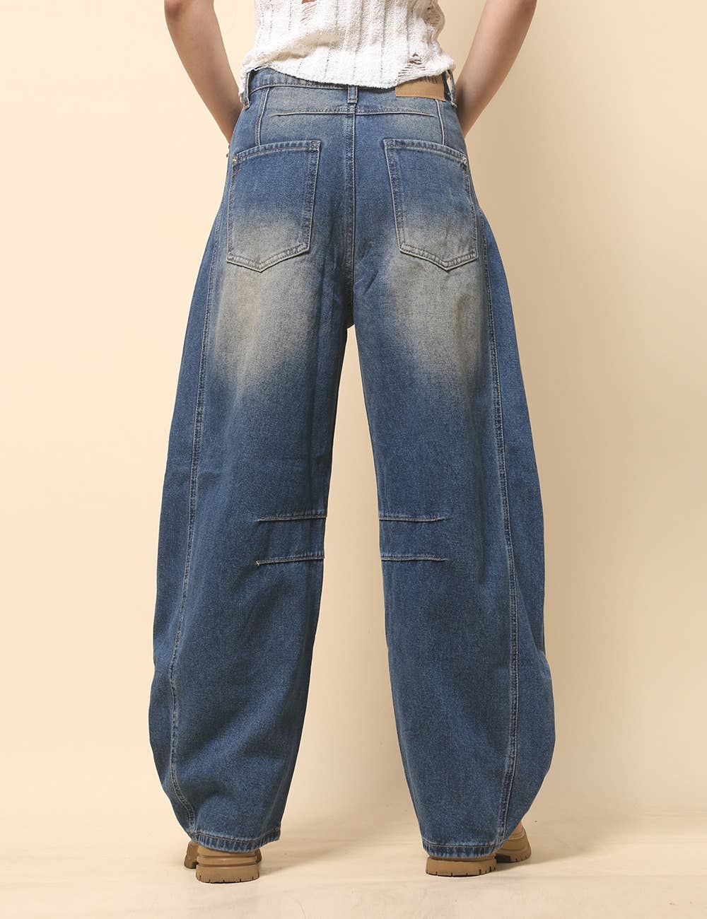 Sweetkama – Engroshandel Jeans - Dame – Damejeans med høj talje og vide ben i tøndeform, Barrel Denim SKP52238