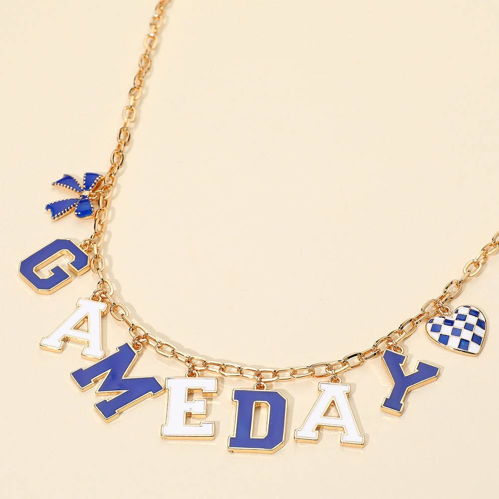 Sensibling Corp. - Wholesale Pendant/Charm Necklace - GAME DAY Letter Charm Station Necklace0