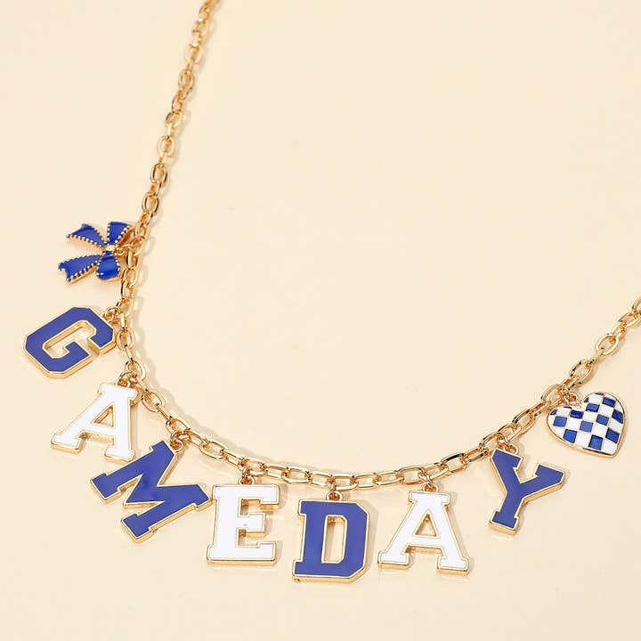 Sensibling Corp. - Wholesale Pendant/Charm Necklace - GAME DAY Letter Charm Station Necklace