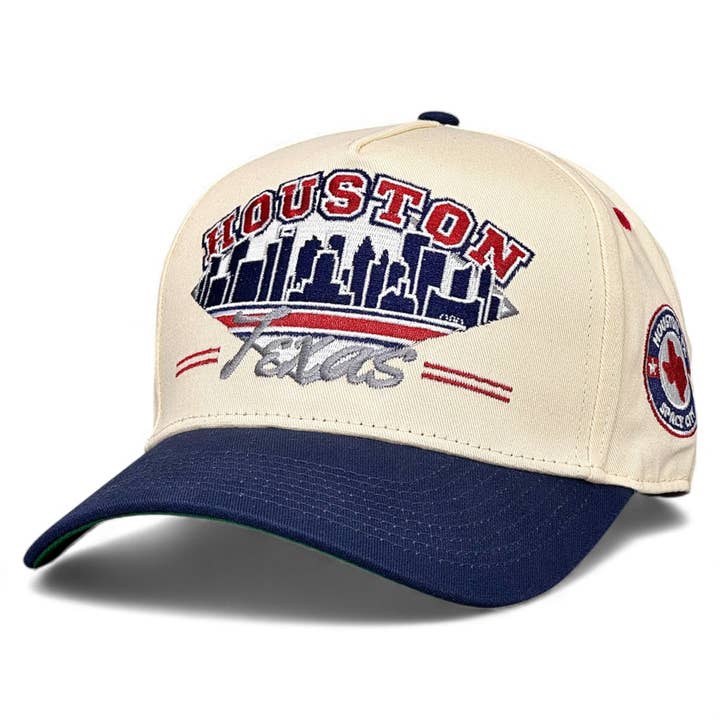 Shells Vintage Hat Co. - Wholesale Baseball Cap - Unisex - Houston Snapback - The Texan (Cream/Navy)4