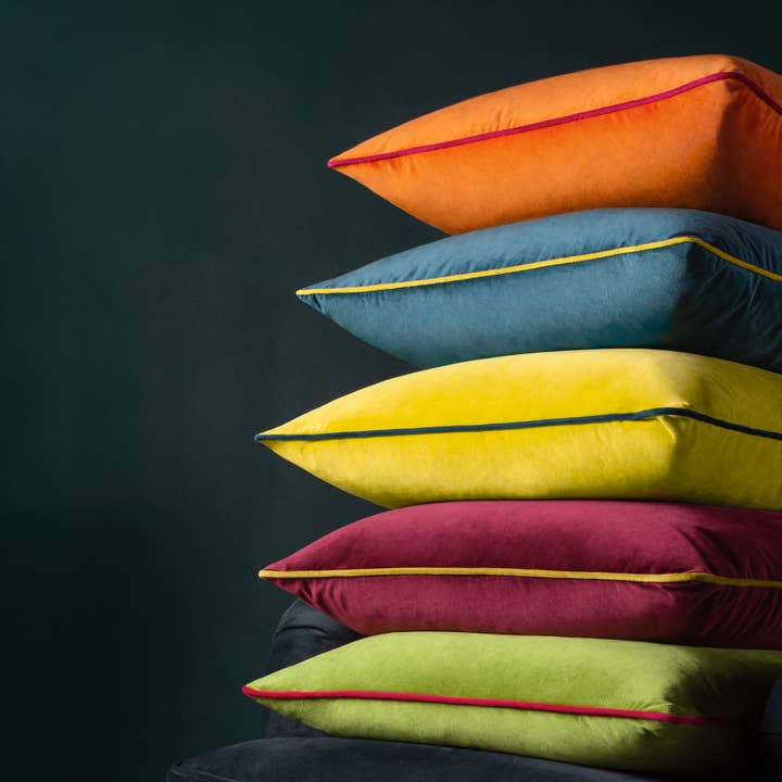 Maroon Moss Meridian Velvet Cushion Maroon/Moss for wholesale on Faire4